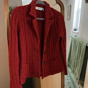 Sparrow Red Cable Knit Cardigan